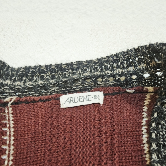Open Front Long Knit Cardigan in Burgundy - Picture 14 of 15